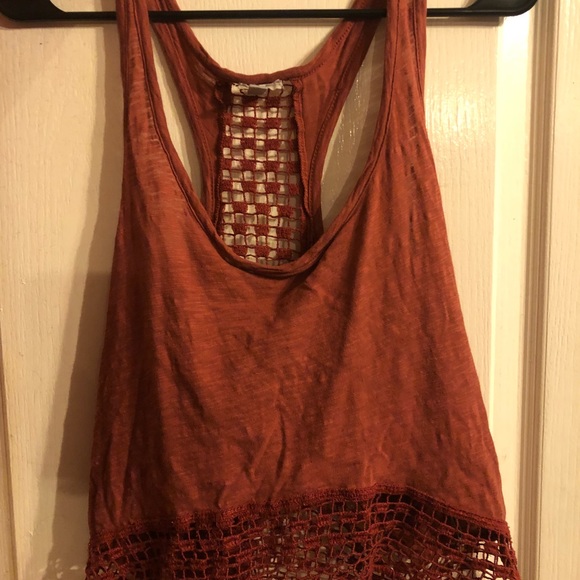 Ecote rust color cropped tank with mesh detail - Picture 5 of 5